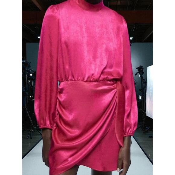 Zara Satin Effect Mock Neck Dress Size: XS - NWT - Picture 11 of 11
